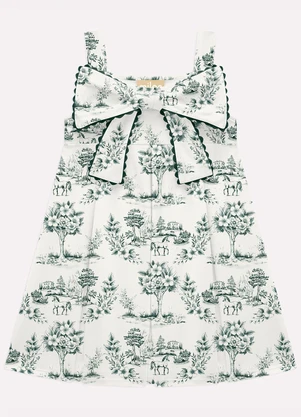 Milon - Vestido Infantil Menina Laço Verde - MILON