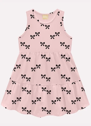 Milon - Vestido Infantil Menina Laços Rosa - MILON