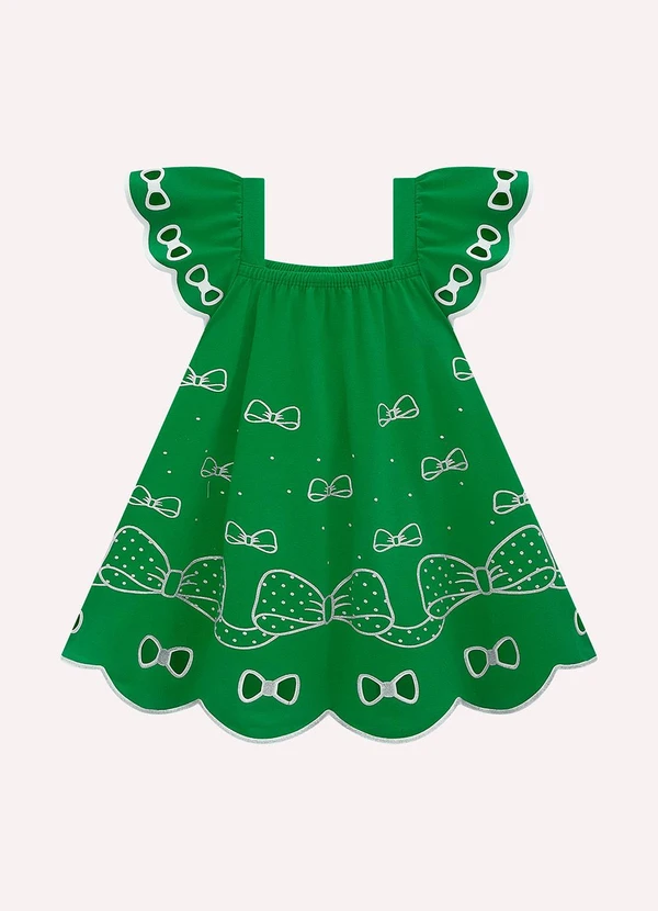 Kyly - Vestido Infantil Menina Laços Verde 1