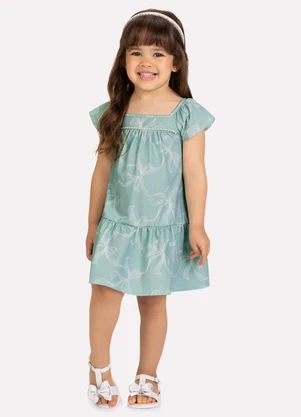 Milon - Vestido Infantil Menina Laços Verde - MILON
