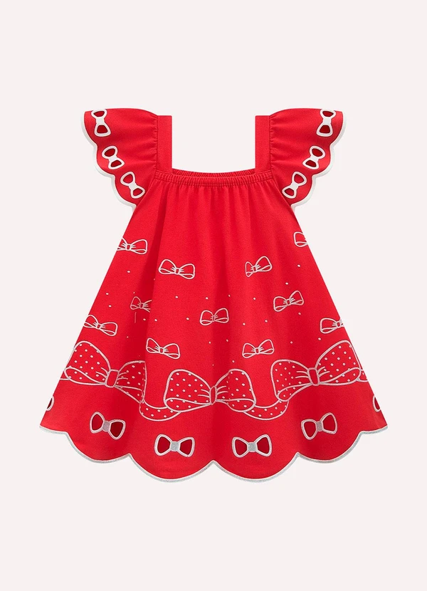 Kyly - Vestido Infantil Menina Laços Vermelho 2