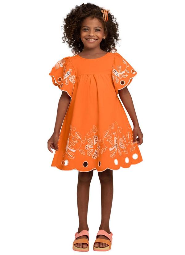 Nanai - Vestido Infantil Menina Laranja