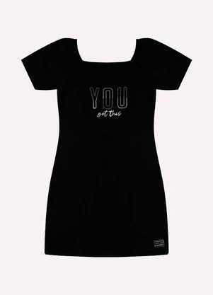 Kyly - Vestido Infantil Menina Lettering Preto - KYLY
