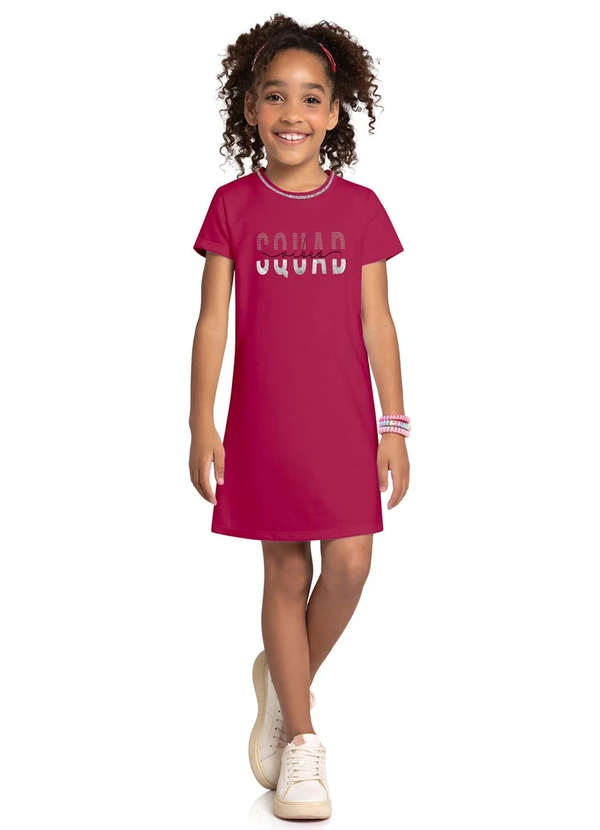 Kyly Vestido Infantil Menina Lettering Rosa