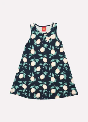Kyly - Vestido Infantil Menina Limão Azul - KYLY