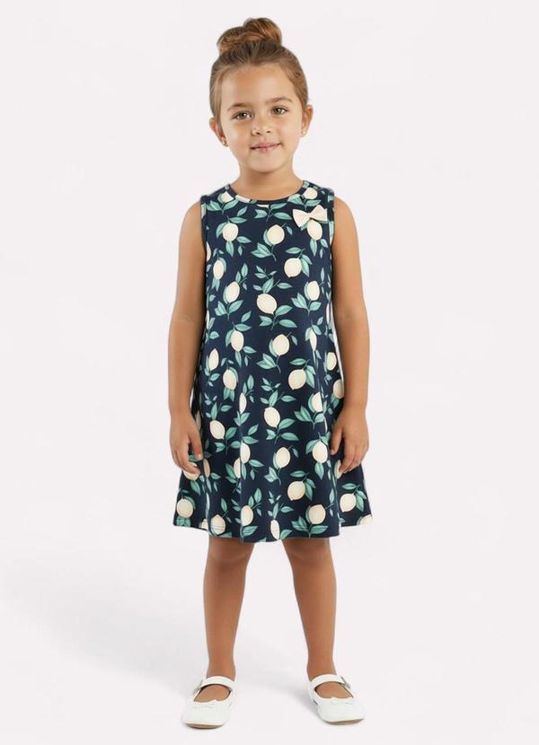 Kyly - Vestido Infantil Menina Limão Azul 1