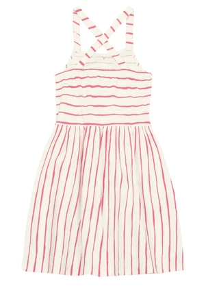 Brandili - Vestido Infantil Menina Listrado Bege - BRANDILI