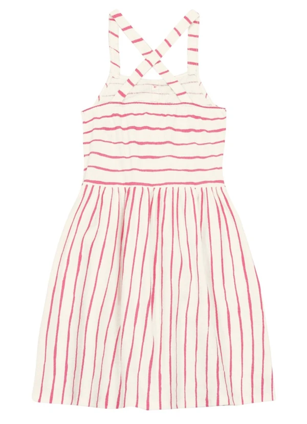 Brandili - Vestido Infantil Menina Listrado Bege 2