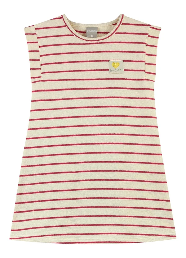 Colorittá - Vestido Infantil Menina Listrado Bege 2