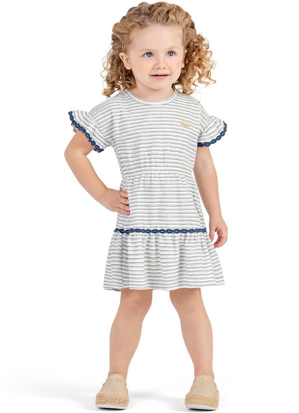 Colorittá - Vestido Infantil Menina Listrado Colorittá Azul 1