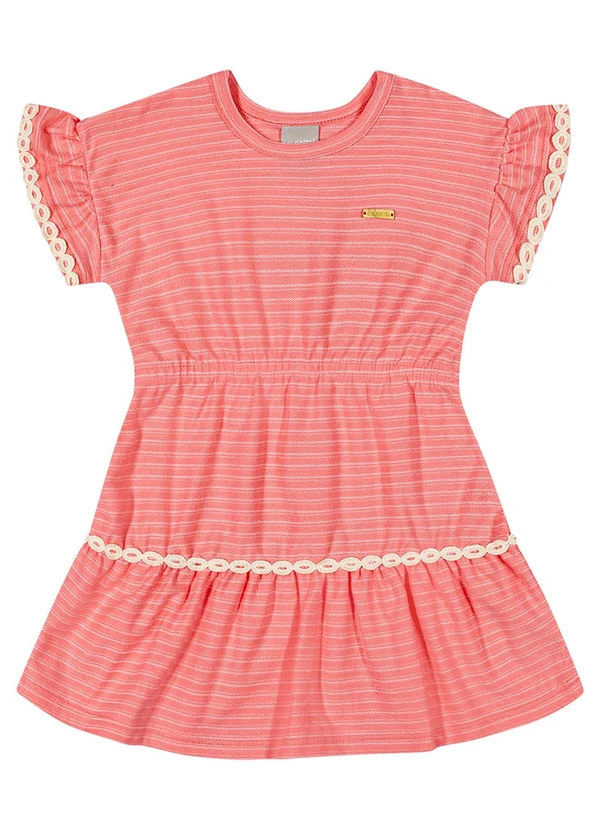 Colorittá - Vestido Infantil Menina Listrado Colorittá Rosa