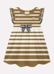 Milon - Vestido Infantil Menina Listrado Azul Marinho - variação: Marrom