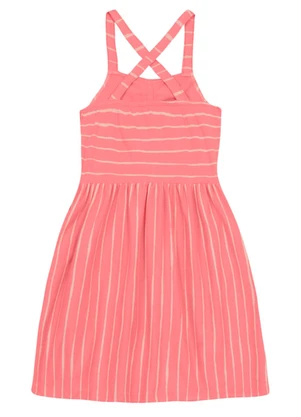 Brandili - Vestido Infantil Menina Listrado Rosa - BRANDILI