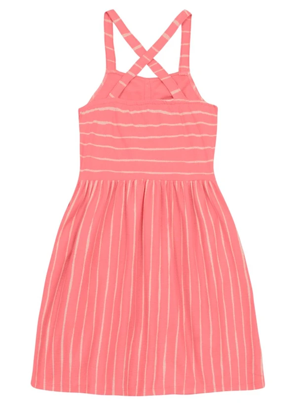 Brandili - Vestido Infantil Menina Listrado Rosa 2