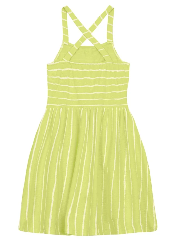 Brandili - Vestido Infantil Menina Listrado Verde 3