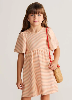 Colorittá - Vestido Infantil Menina Listras Laranja - COLORITTÁ