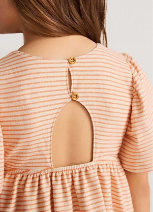 Colorittá - Vestido Infantil Menina Listras Laranja - COLORITTÁ