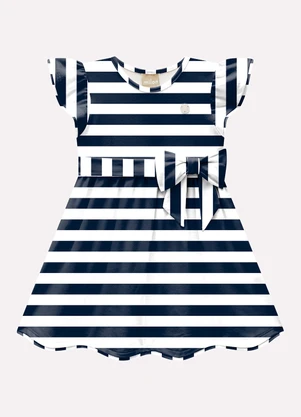 Vestido Infantil Menina Listras Milon (Azul) - MILON