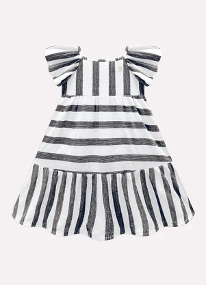 Vestido Infantil Menina Listras Milon (Azul) - MILON