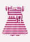 Milon - Vestido Infantil Menina Listras Milon Azul - variação: Rosa