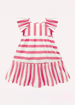 Milon - Vestido Infantil Menina ListrasRosa - MILON