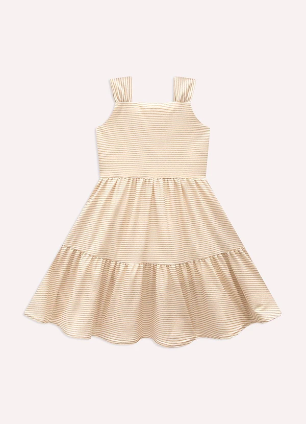 Kyly - Vestido Infantil Menina Listras Off White 2