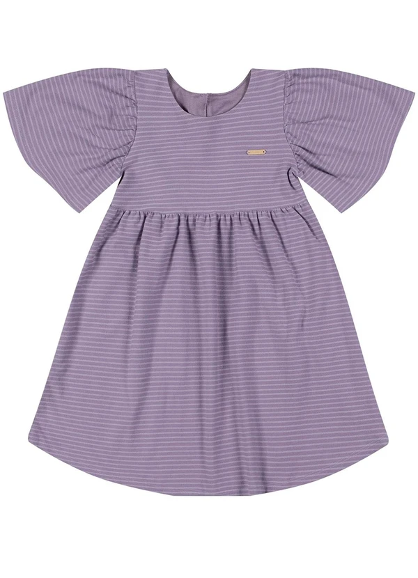 Colorittá - Vestido Infantil Menina Listras Roxo