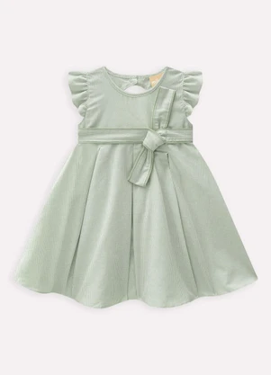 Milon - Vestido Infantil Menina Listras Verde - MILON