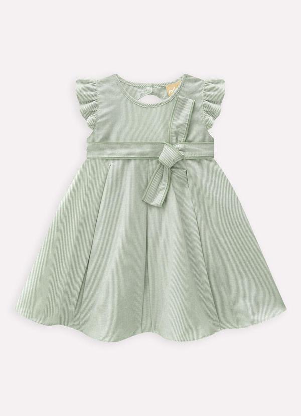 Milon - Vestido Infantil Menina Listras Verde 2