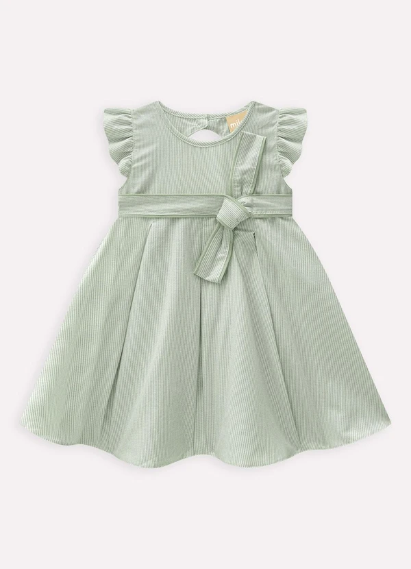 Milon - Vestido Infantil Menina Listras Verde 2