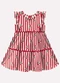 Kyly - Vestido Infantil Menina Listras Azul - variação: Vermelho