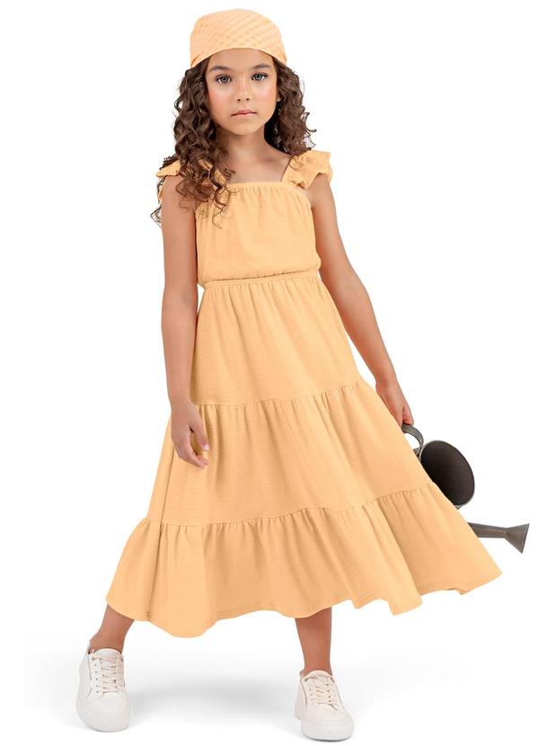 Colorittá - Vestido Infantil Menina Longo Colorittá Laranja