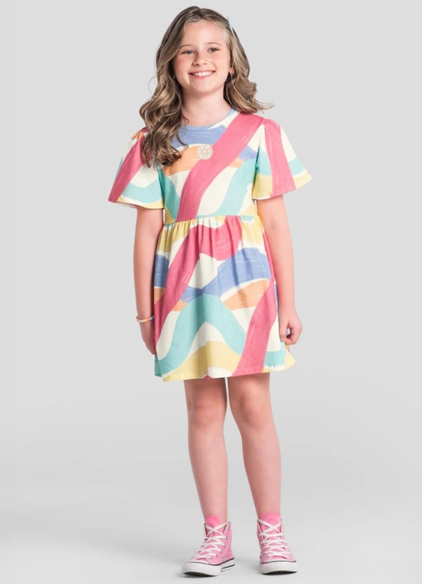 Brandili - Vestido Infantil Menina Malha Natural 1