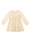Colorittá - Vestido Infantil Menina Malha Tricô Laço Azul - variação: Bege