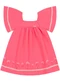 Colorittá - Vestido Infantil Menina Mangas Amplas Bege - variação: Rosa