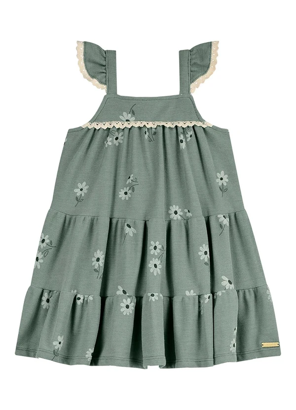 Colorittá - Vestido Infantil Menina Margaridas Verde 2