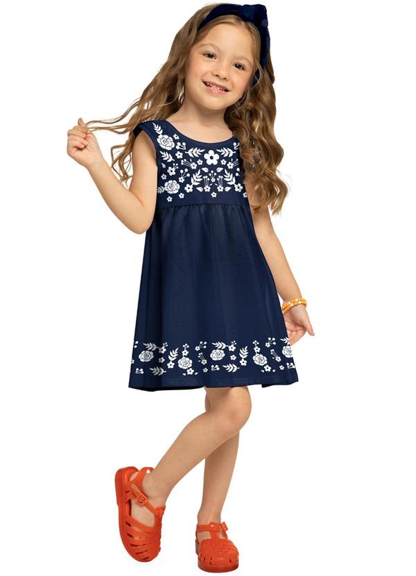 Nanai - Vestido Infantil Menina Marinho
