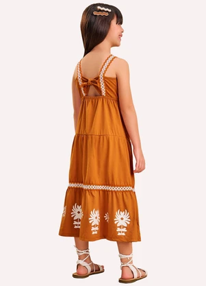 Nanai - Vestido Infantil Menina Midi Amarelo - NANAI