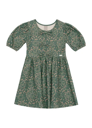 Brandili Mundi - Vestido Infantil Menina Mini Florzinhas Verde - BRANDILI MUNDI