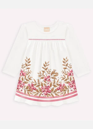 Milon - Vestido Infantil Menina Mirtilos Off White - MILON