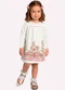 Milon - Vestido Infantil Menina Mirtilos Rosa - variação: Off White