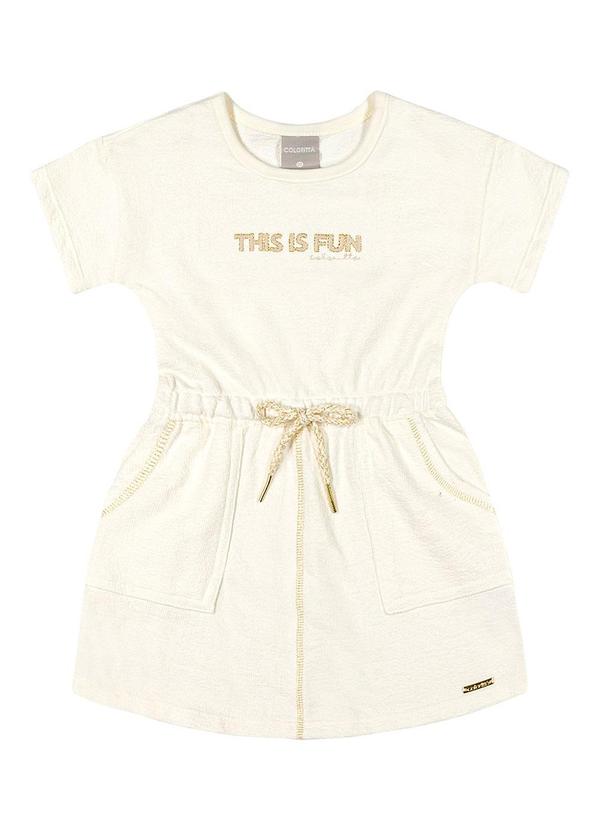 Colorittá - Vestido Infantil Menina Moletinho Colorittá Bege