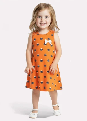 Kyly - Vestido Infantil Menina Natureza Laranja - KYLY