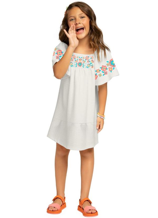 Nanai - Vestido Infantil Menina Off White