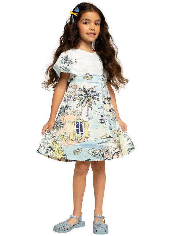 Nanai - Vestido Infantil Menina Off White