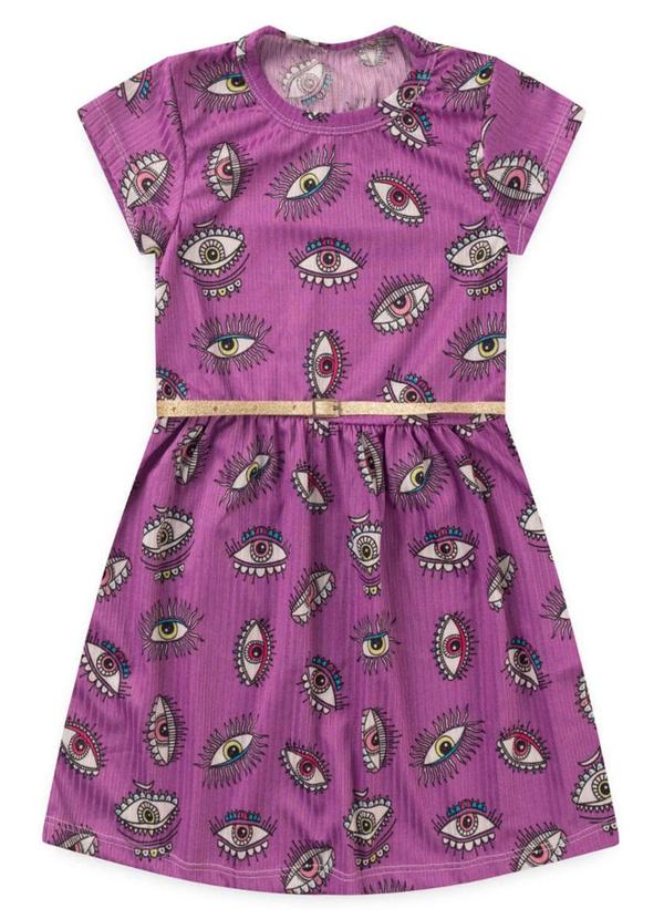 Rosa Azul - Vestido Infantil Menina Olhos Iaia Rosa