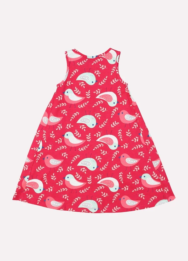 Kyly - Vestido Infantil Menina Pássaros Rosa 3