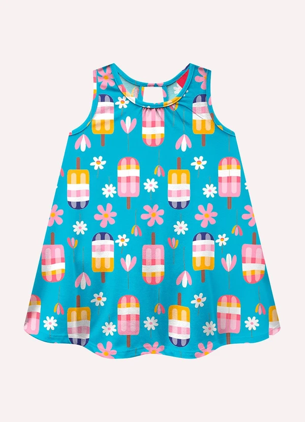 Kyly - Vestido Infantil Menina Picolés Azul 1