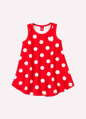 Kyly - Vestido Infantil Menina Poá Vermelho - KYLY