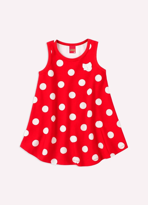 Kyly - Vestido Infantil Menina Poá Vermelho 1